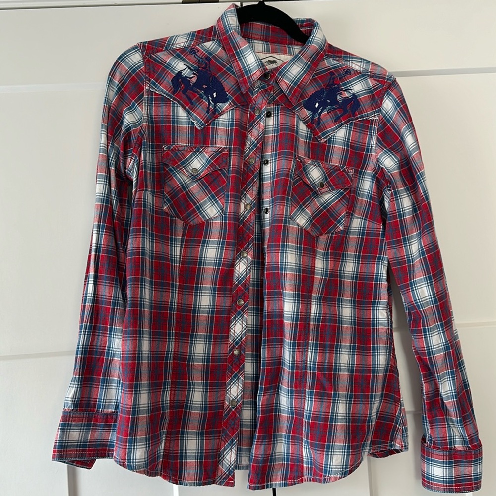 Western embroidered flannel